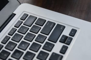 close up of laptop keyboard