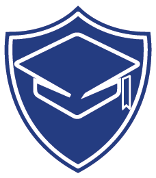 shield with graduation hat