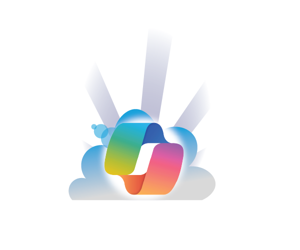 Shining Microsoft 365 icon representing AI-powered productivity with Copilot